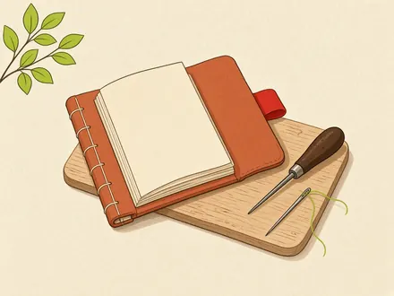 Ilustração do projeto Caderno artesanal de costura simples