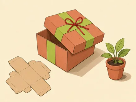 Ilustração do projeto Caixa de presente de papelão
