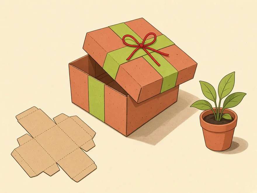 Ilustração do projeto Caixa de presente de papelão
