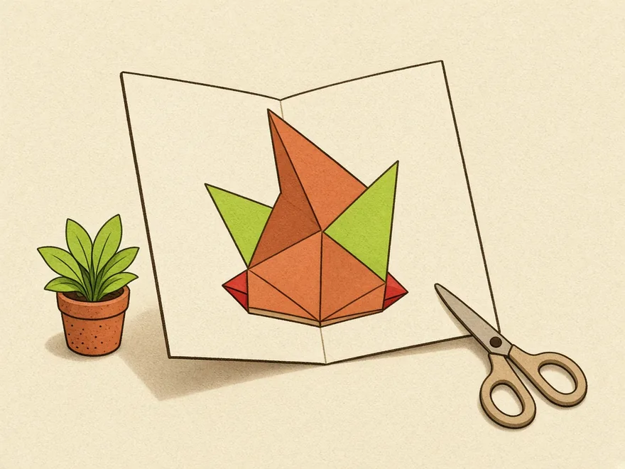Ilustração do projeto Cartão pop-up geométrico