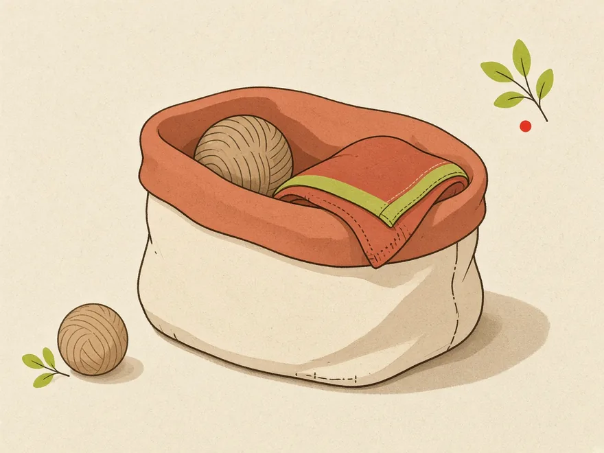 Ilustração do projeto Cesto de tecido com fundo reforçado