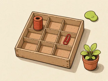 Ilustração do projeto Divisórias de gaveta feitas de papelão