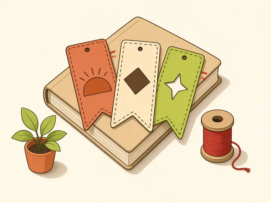 Ilustração do projeto Marcadores de página de feltro